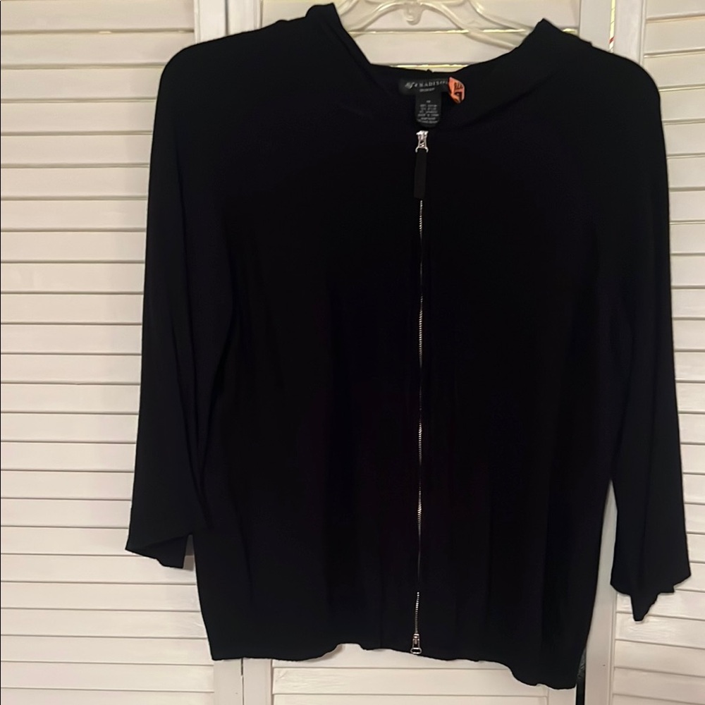 Madison Black Zip-Up Sweater